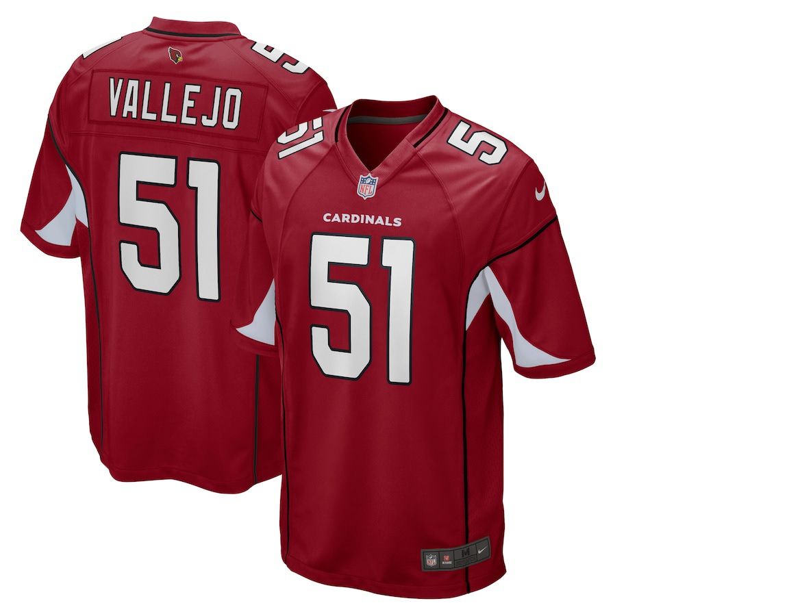 Men Arizona Cardinals 51 Tanner Vallejo Nike Cardinal Game NFL Jersey